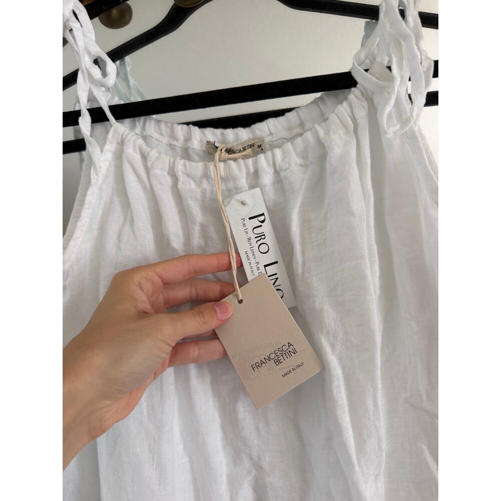 NWT Francesca Bettini Italy Linen White Dress - Picture 3 of 9